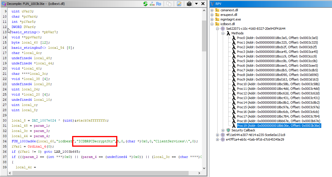 Identifying the decrypt method